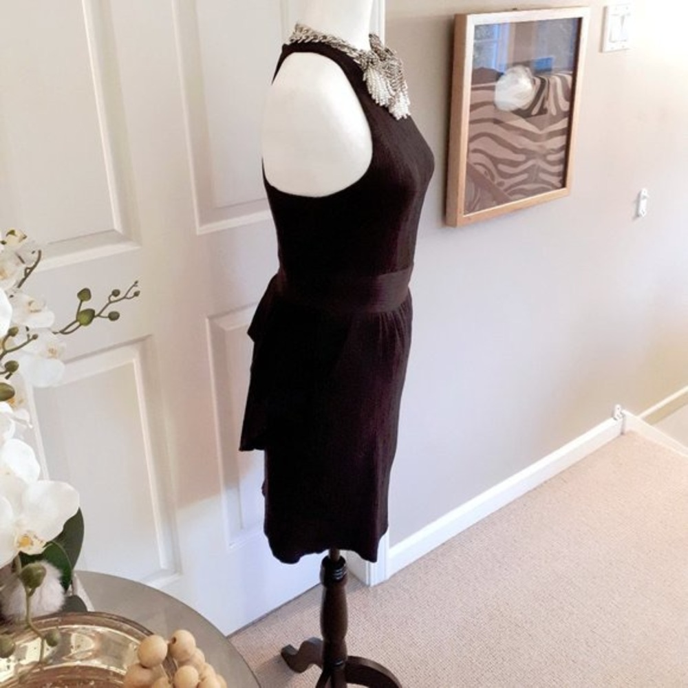 NWOT BCBGeneration black short fitted sleeveless tiered ruffle detail dress - Picture 4 of 6